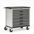 Carrello portautensili Ulmordiq in acciaio grigio e nero con 7 cassetti, dimensioni 75x46x95 cm, per utensili da lavoro.